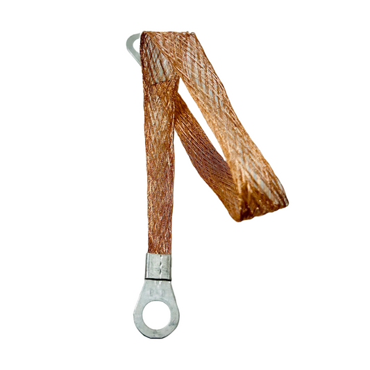 Copper Earth Braids with Crimp Eyelets – Pack of 5 Flexible Bonding Straps