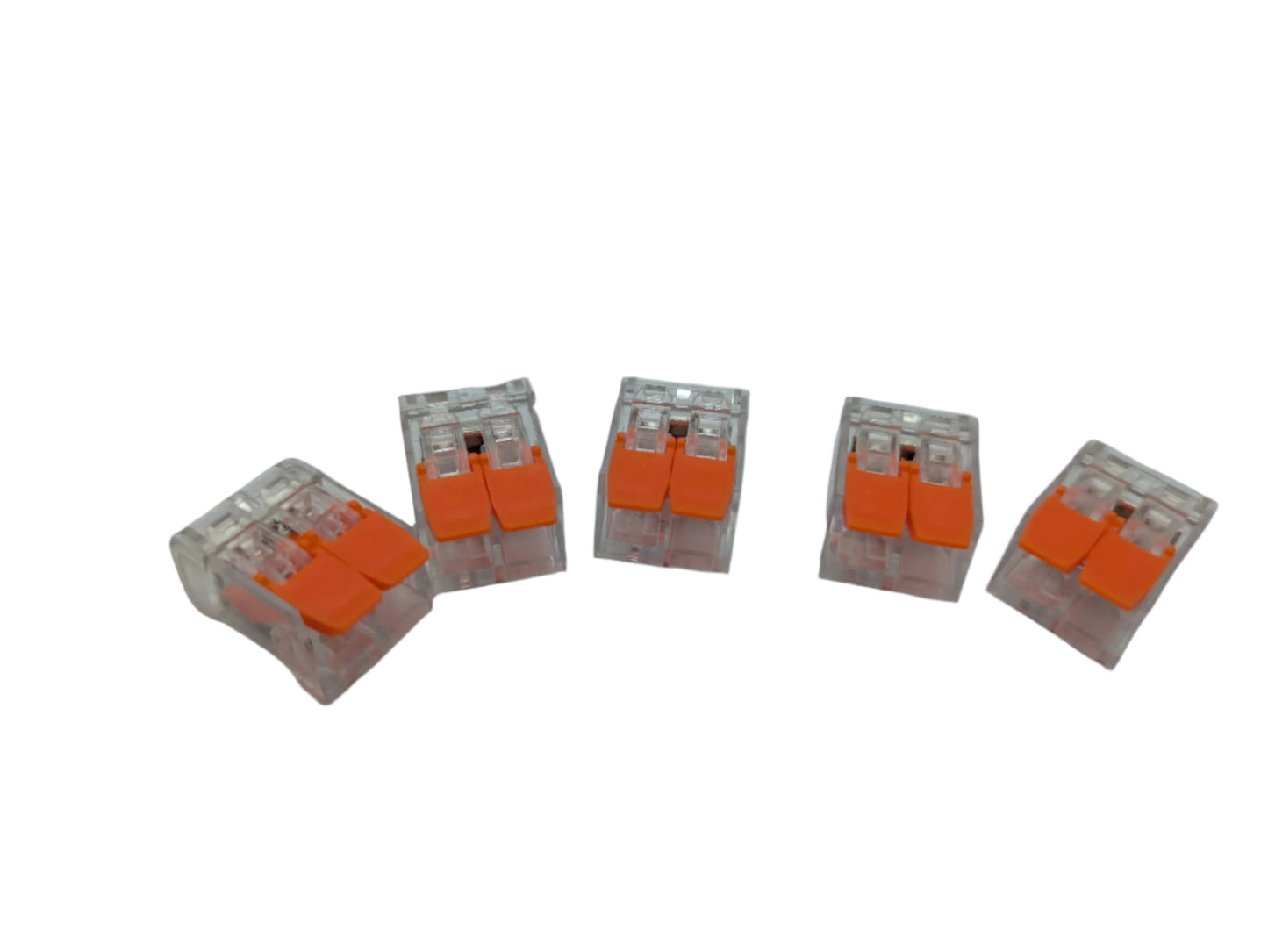 2-Way Compact Splicing Connector – Tool‑Free Lever‑Nut for Solid, Stranded & Fine‑Stranded Wires (5 pack)