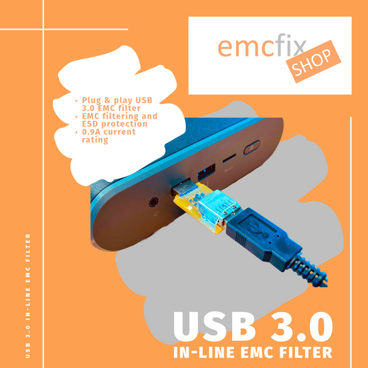 USB 3.0 In‑Line EMC Filter – Plug‑and‑Play Noise & ESD Suppressor