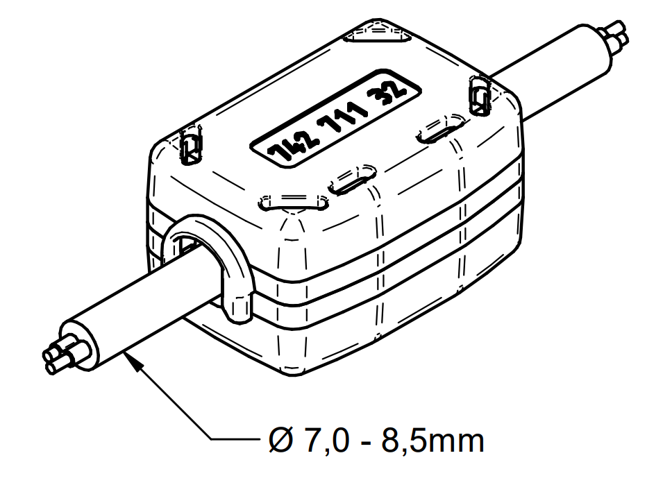 Snap Ferrite (7mm - 8.5mm cable diameter, 100MHz filtering)-Würth-emcfix shop