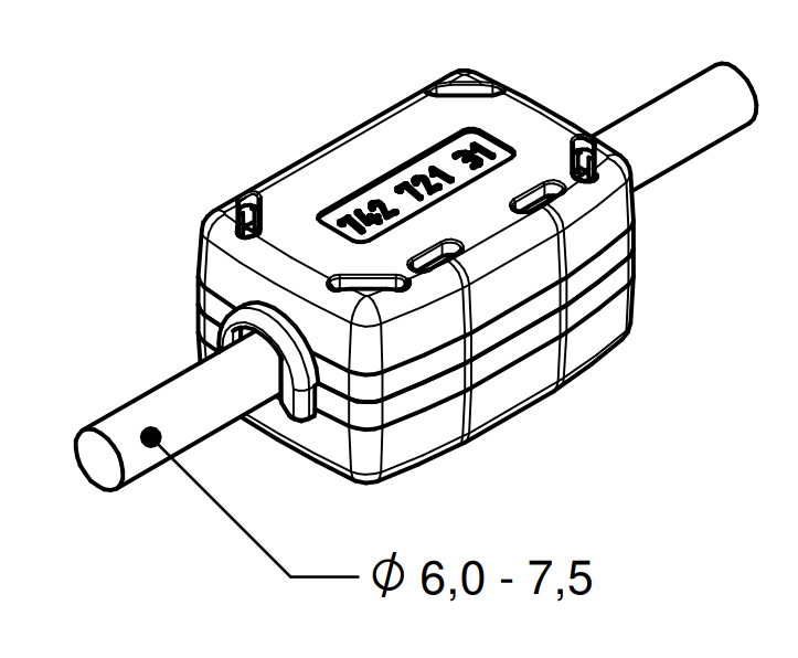 Snap Ferrite (6mm - 7.5mm cable diameter, 1MHz filtering)-Würth-emcfix shop