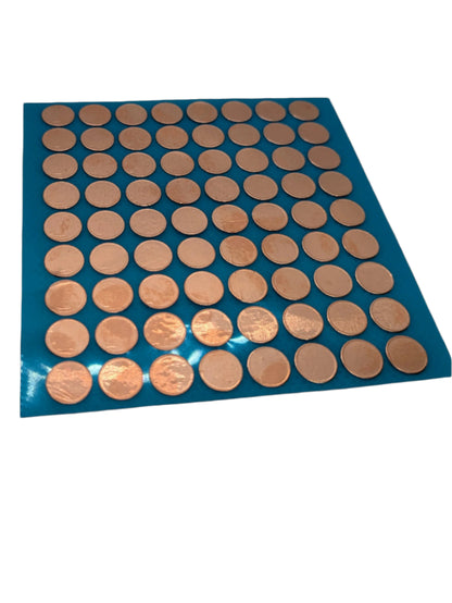 Self-Adhesive Copper Foil Dots — 8 mm, Sheet of 72