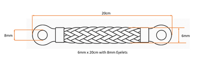 Copper Bonding Straps with Eyelet Terminals — Pack of 5