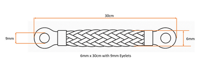 Copper Bonding Straps with Eyelet Terminals — Pack of 5