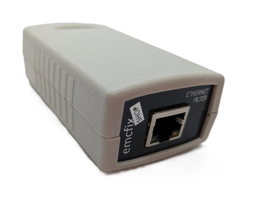 Cased Ethernet In‑Line EMC Filter – RJ45 Noise Suppressor, Common & Differential Mode Filtering