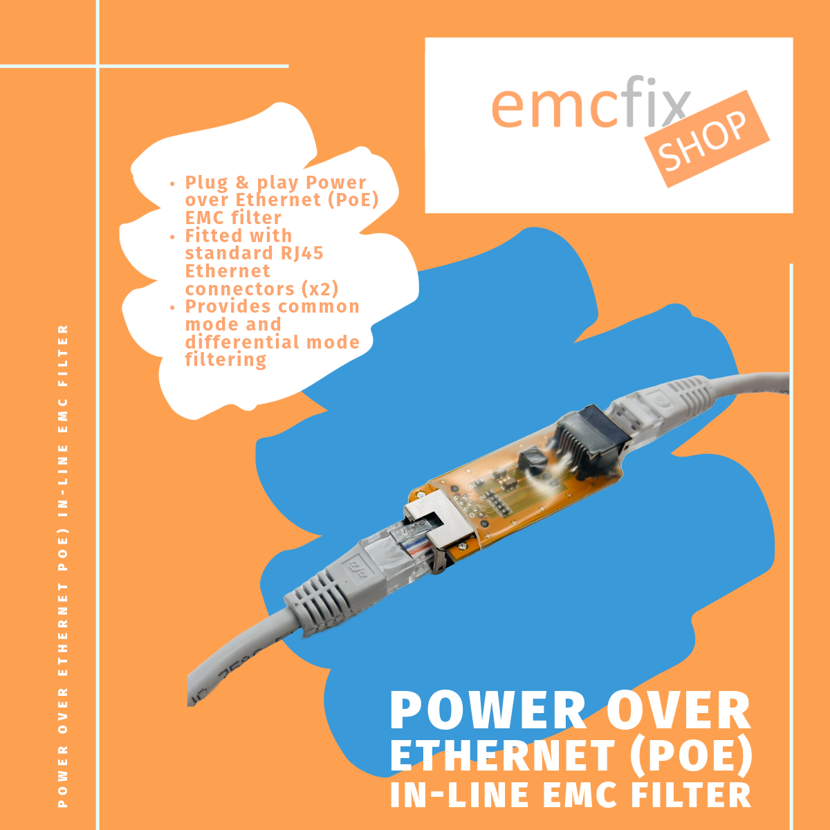 Power over Ethernet (PoE) In-line EMC Filter