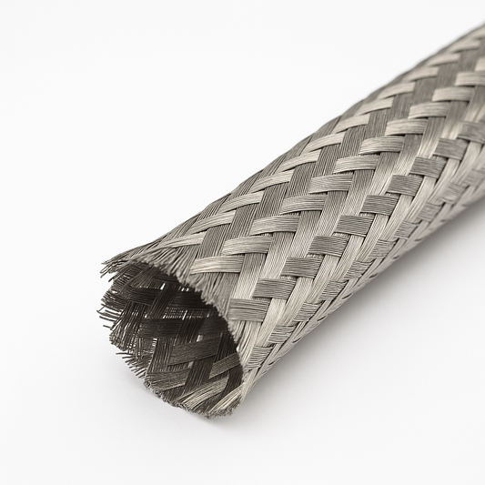 Tinned Copper Braided Shielding Sleeve 15 mm × 1 m – Heavy-Duty Expandable EMI/RFI Cable Protection