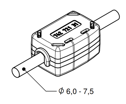 Snap Ferrite (6mm - 7.5mm cable diameter, 1MHz filtering)-Würth-emcfix shop